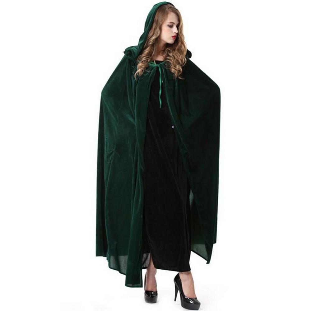 B048-5Halloween накидка костюм вечеринки одежда для выступлений плотный бархатный плащ ведьмы